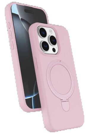 Apple iPhone 14 Pro Max Regal Magsafe Standlı Kapak - Açık Pembe-(5796)