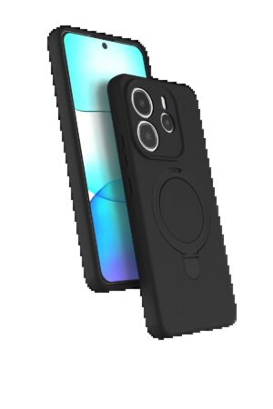 Xiaomi Redmi Note 14 4G Regal Magsafe Standlı Kapak - Siyah-(5796)