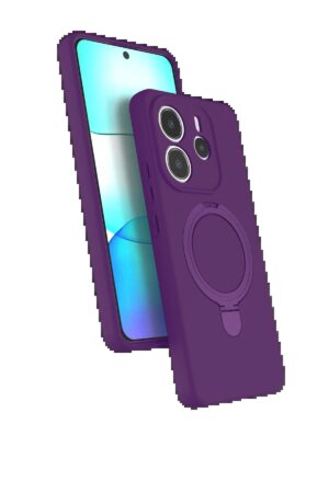 Xiaomi Redmi Note 14 4G Regal Magsafe Standlı Kapak - Derin Mor-(5796)