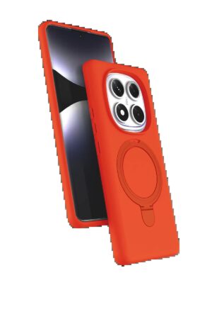 Xiaomi Redmi Note 14 Pro 5G Regal Magsafe Standlı Kapak - Turuncu-(5796)