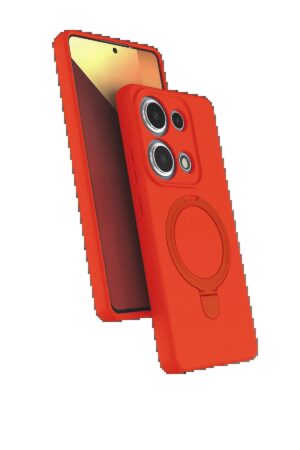 Xiaomi Redmi Note 13 Pro 4G Regal Magsafe Standlı Kapak - Turuncu-(5796)