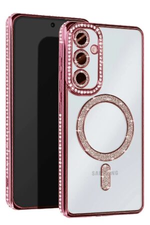 Samsung Galaxy S23 FE Joke Simli Magneticsafe Kılıf - Pembe-(5796)