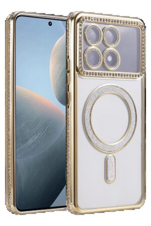 Xiaomi Poco X6 Pro Joke Simli Magneticsafe Kılıf - Gold-(5796)