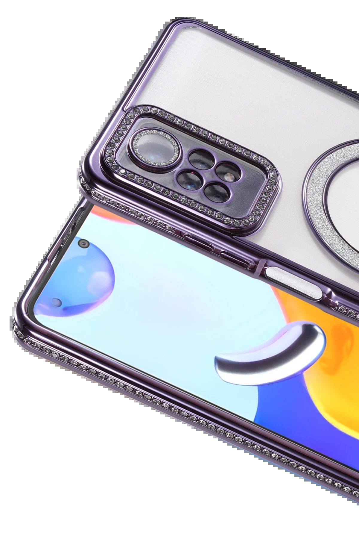 Xiaomi Redmi Note 12 Pro 4G Joke Simli Magneticsafe Kılıf - Derin Mor-(5796) - Görsel 2