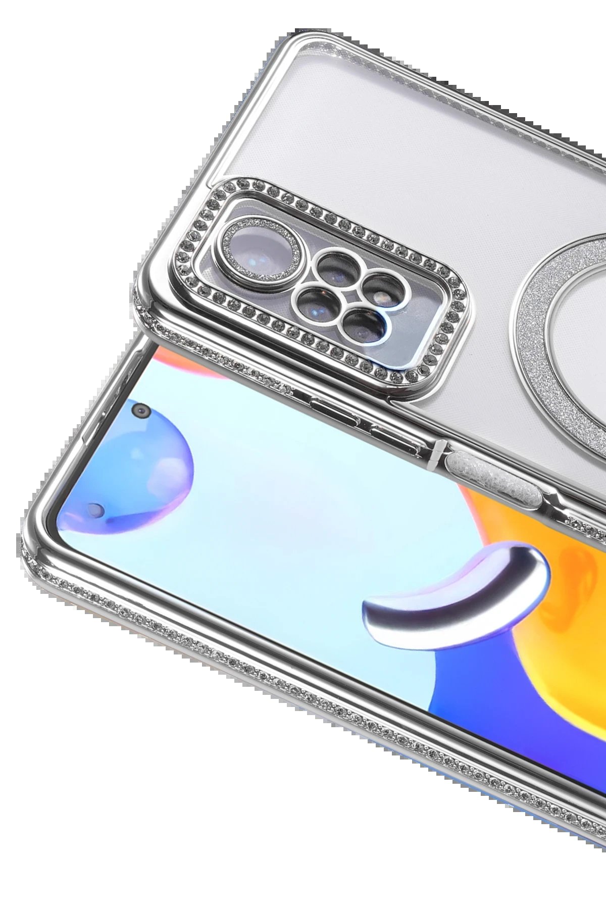 Xiaomi Redmi Note 12 Pro 4G Joke Simli Magneticsafe Kılıf - Gümüş-(5796) - Görsel 2