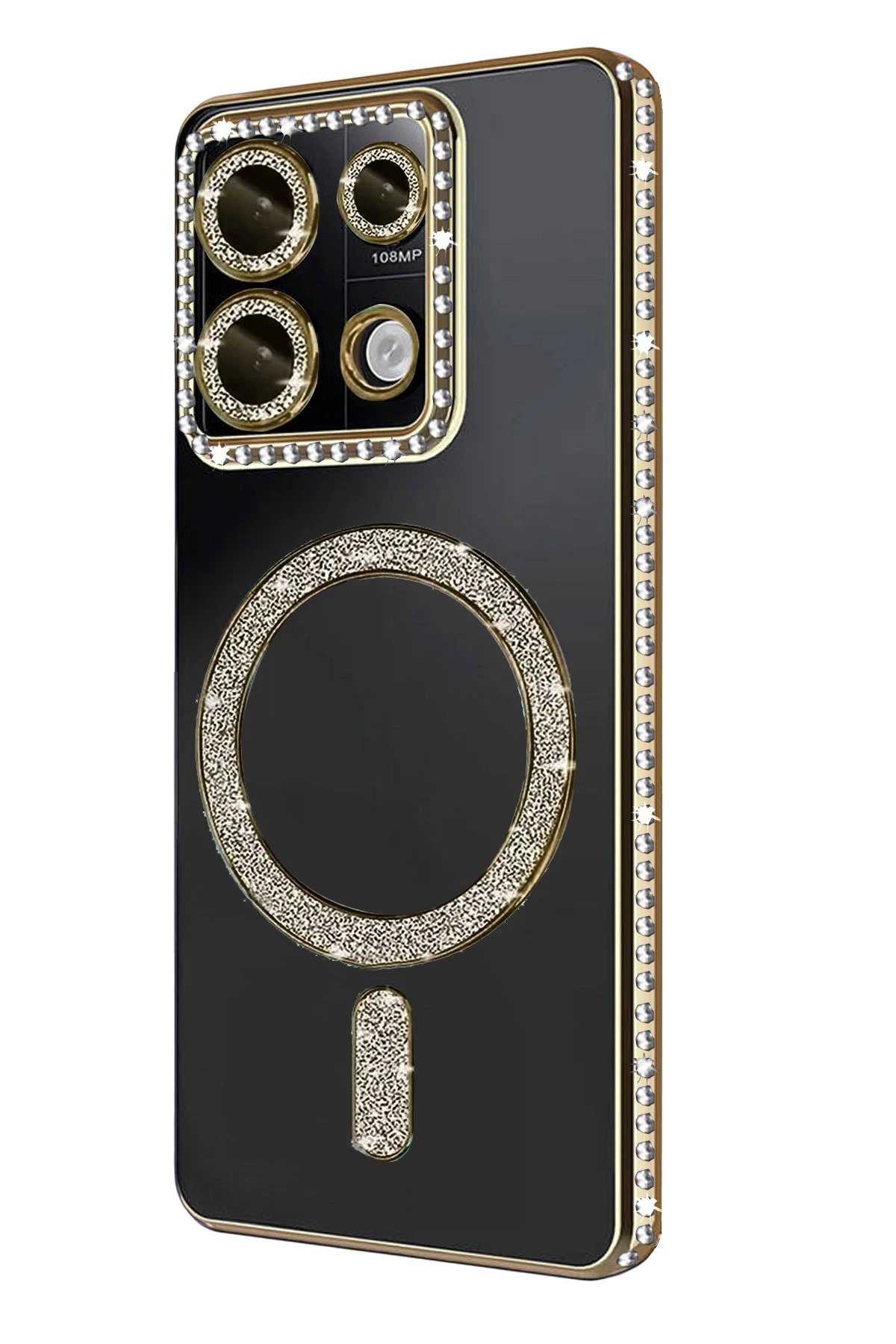 Xiaomi Redmi Note 13 Pro 4G Joke Simli Magneticsafe Kılıf - Gold-(5796) - Görsel 3