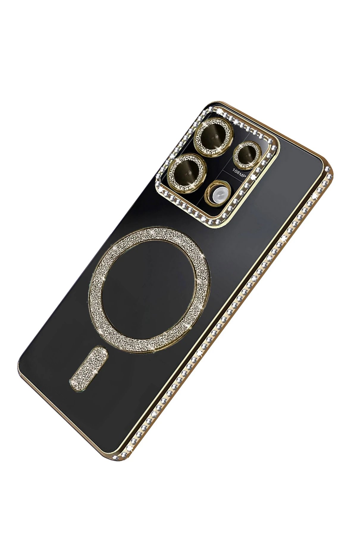 Xiaomi Redmi Note 13 Pro 4G Joke Simli Magneticsafe Kılıf - Gold-(5796) - Görsel 4