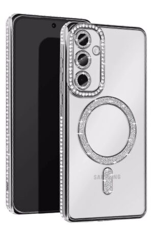 Samsung Galaxy A16 5G Joke Simli Magneticsafe Kılıf - Gümüş-(5796)