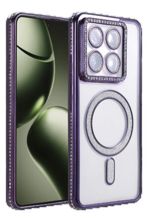 Xiaomi Mi 14T Pro Joke Simli Magneticsafe Kılıf - Derin Mor-(5796)