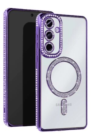 Samsung Galaxy A36 Joke Simli Magneticsafe Kılıf - Derin Mor-(5796)