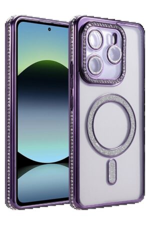 Xiaomi Redmi Note 14 4G Joke Simli Magneticsafe Kılıf - Derin Mor-(5796)