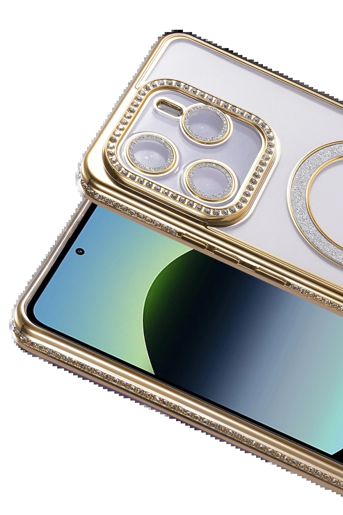 Xiaomi Redmi Note 14 4G Joke Simli Magneticsafe Kılıf - Gold-(5796) - Görsel 2