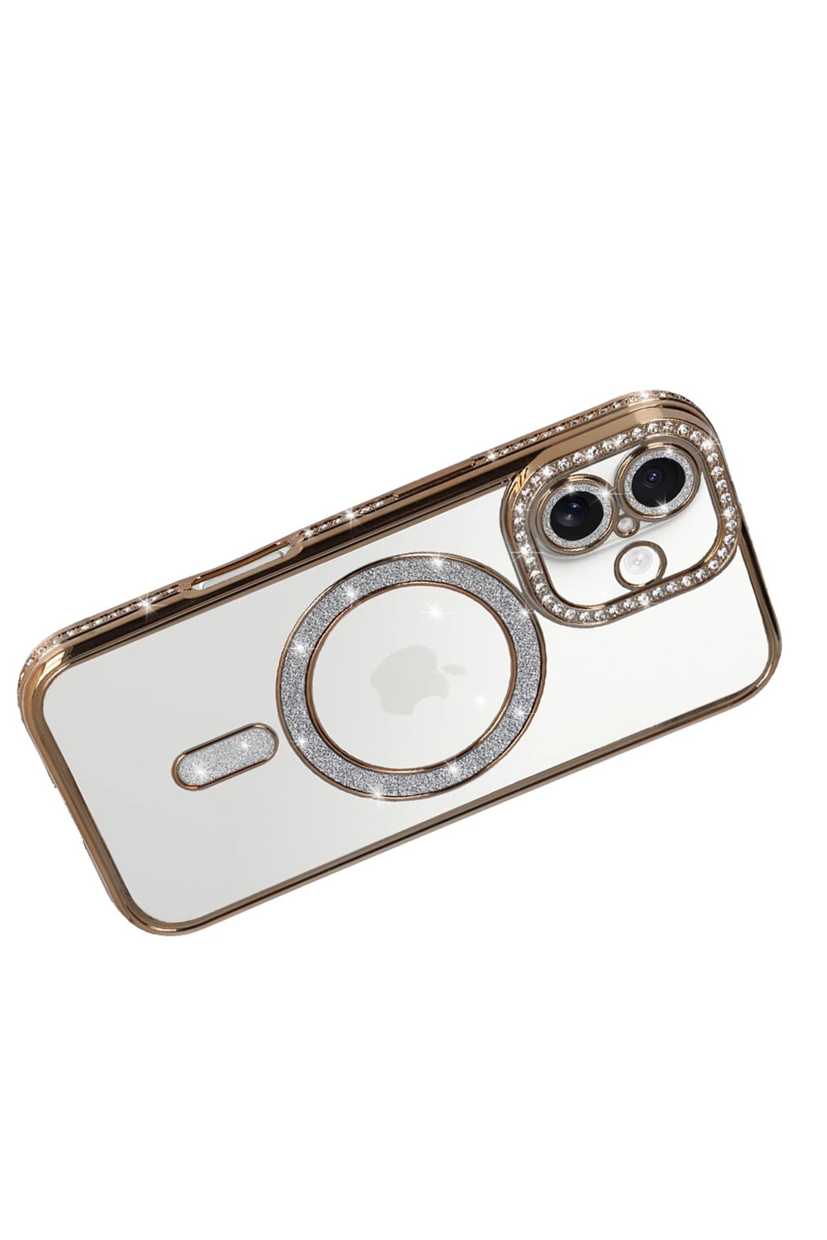 Apple iPhone 17 Joke Simli Magneticsafe Kılıf - Gold-(5796) - Görsel 4