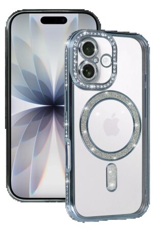 Apple iPhone 17 Joke Simli Magneticsafe Kılıf - Mavi-(5796)