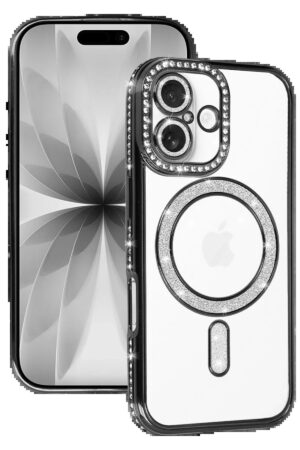 Apple iPhone 17 Joke Simli Magneticsafe Kılıf - Siyah-(5796)