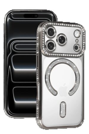 Apple iPhone 17 Pro Joke Simli Magneticsafe Kılıf - Gümüş-(5796)