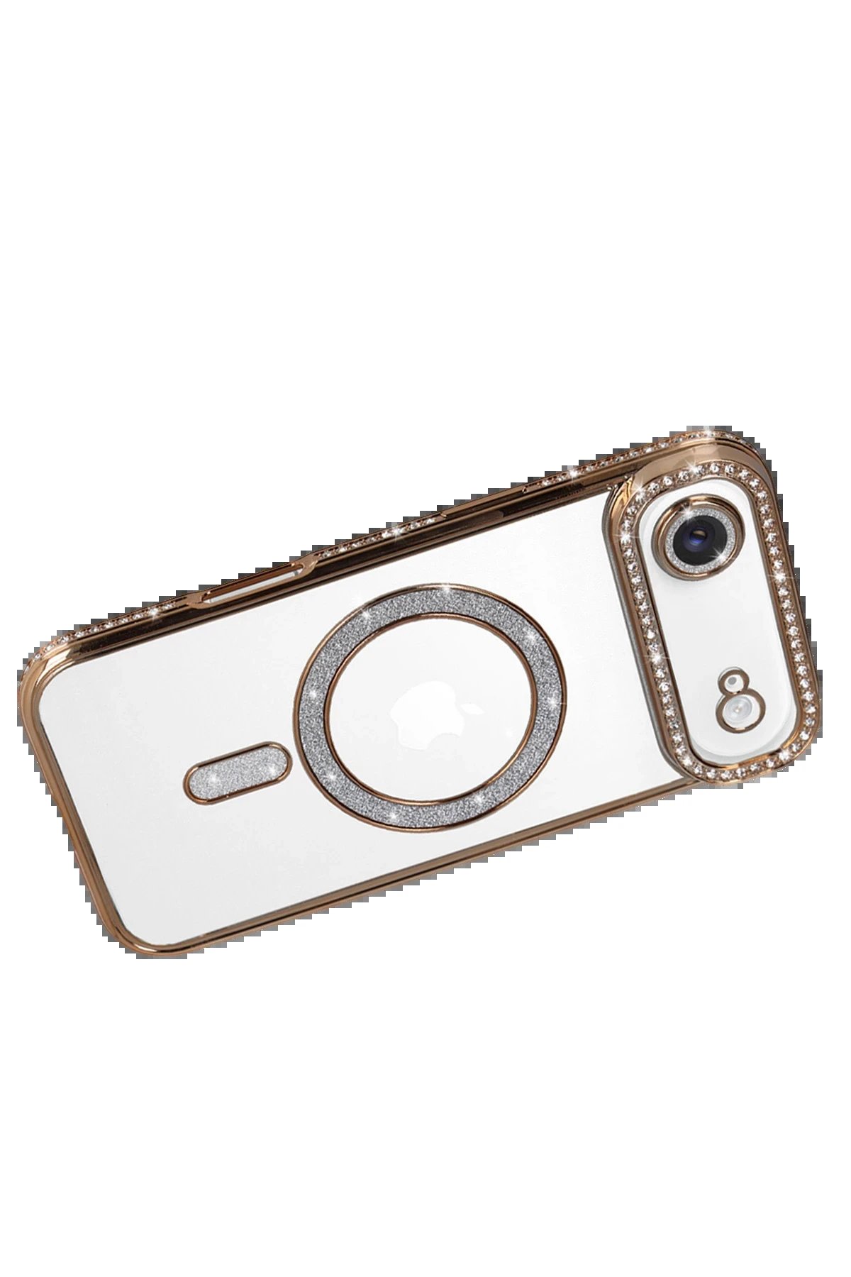 Apple iPhone 17 Air Joke Simli Magneticsafe Kılıf - Gold-(5796) - Görsel 4