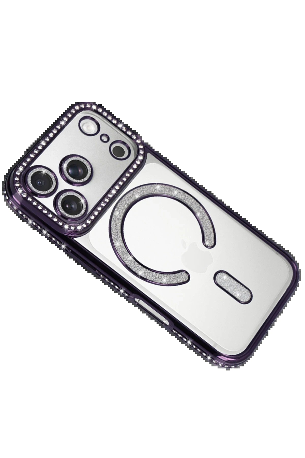 Apple iPhone 17 Pro Max Joke Simli Magneticsafe Kılıf - Derin Mor-(5796) - Görsel 3