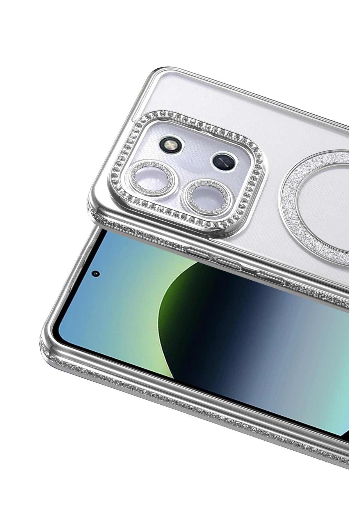 Xiaomi Redmi 15C 4G Joke Simli Magneticsafe Kılıf - Gümüş-(5796) - Görsel 2