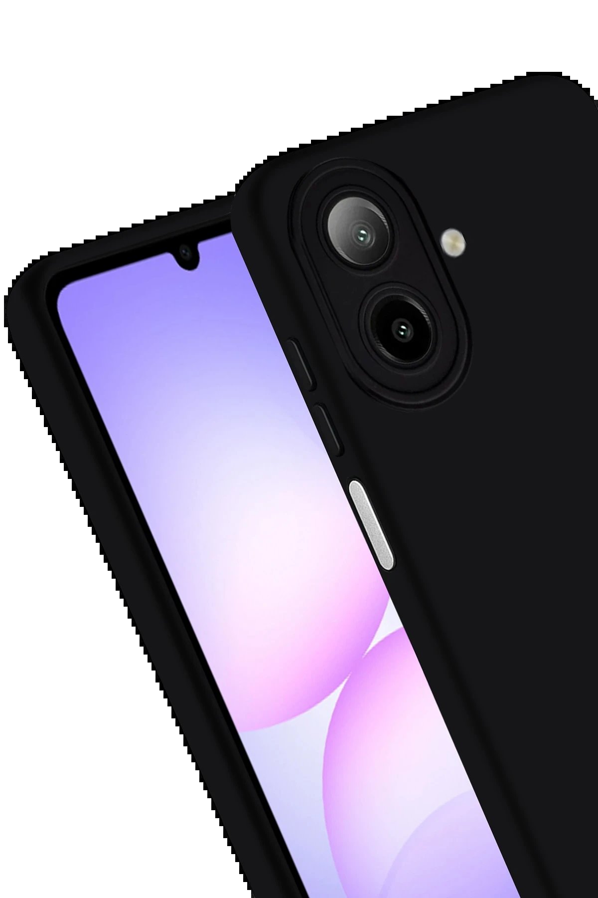 Samsung Galaxy A07 Nano içi Kadife Silikon - Siyah-(5796) - Görsel 3