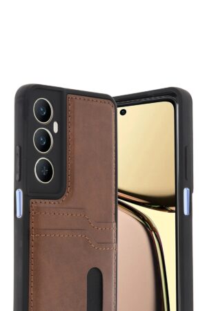 Realme C65 Sara Kartvizitli Deri Kılıf - Taba-(5796)