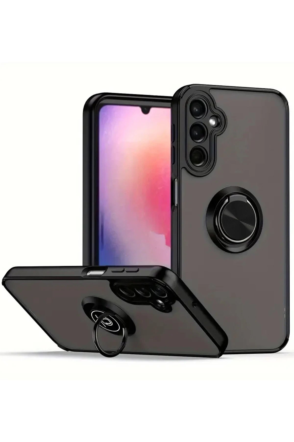 Samsung Galaxy A17 5G Montreal Yüzüklü Silikon Kapak - Siyah-(5796)