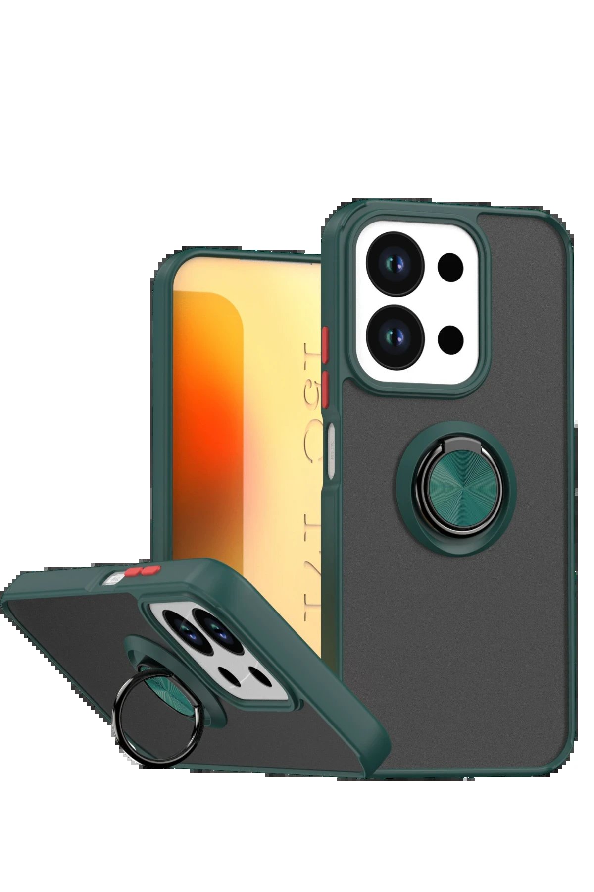 Xiaomi Redmi 15C 4G Montreal Yüzüklü Silikon Kapak - Yeşil-(5796)