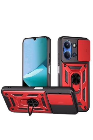 Xiaomi Redmi 15C 4G Pars Lens Yüzüklü Silikon - Kırmızı-(5796)