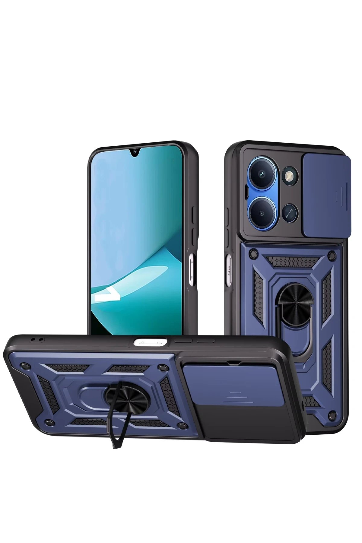 Xiaomi Redmi 15C 4G Pars Lens Yüzüklü Silikon - Lacivert-(5796)