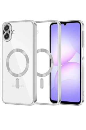 Samsung Galaxy A07 Kross Magneticsafe Kapak - Gümüş-(5796)