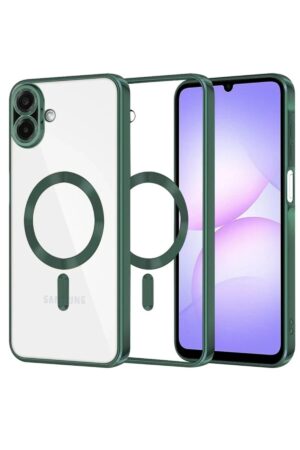 Samsung Galaxy A07 Kross Magneticsafe Kapak - Koyu Yeşil-(5796)