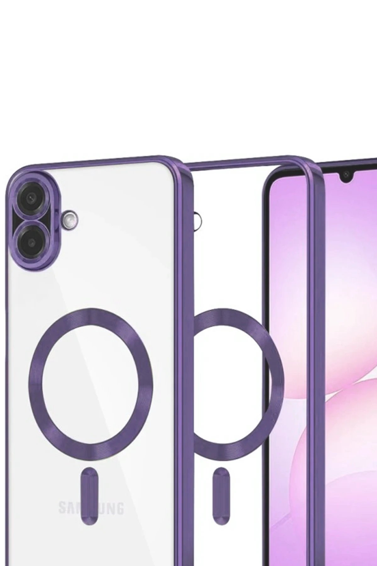 Samsung Galaxy A07 Kross Magneticsafe Kapak - Mor-(5796) - Görsel 2