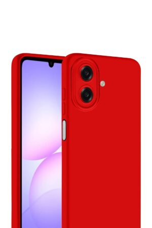 Samsung Galaxy A07 Nano içi Kadife Silikon - Kırmızı-(5796)