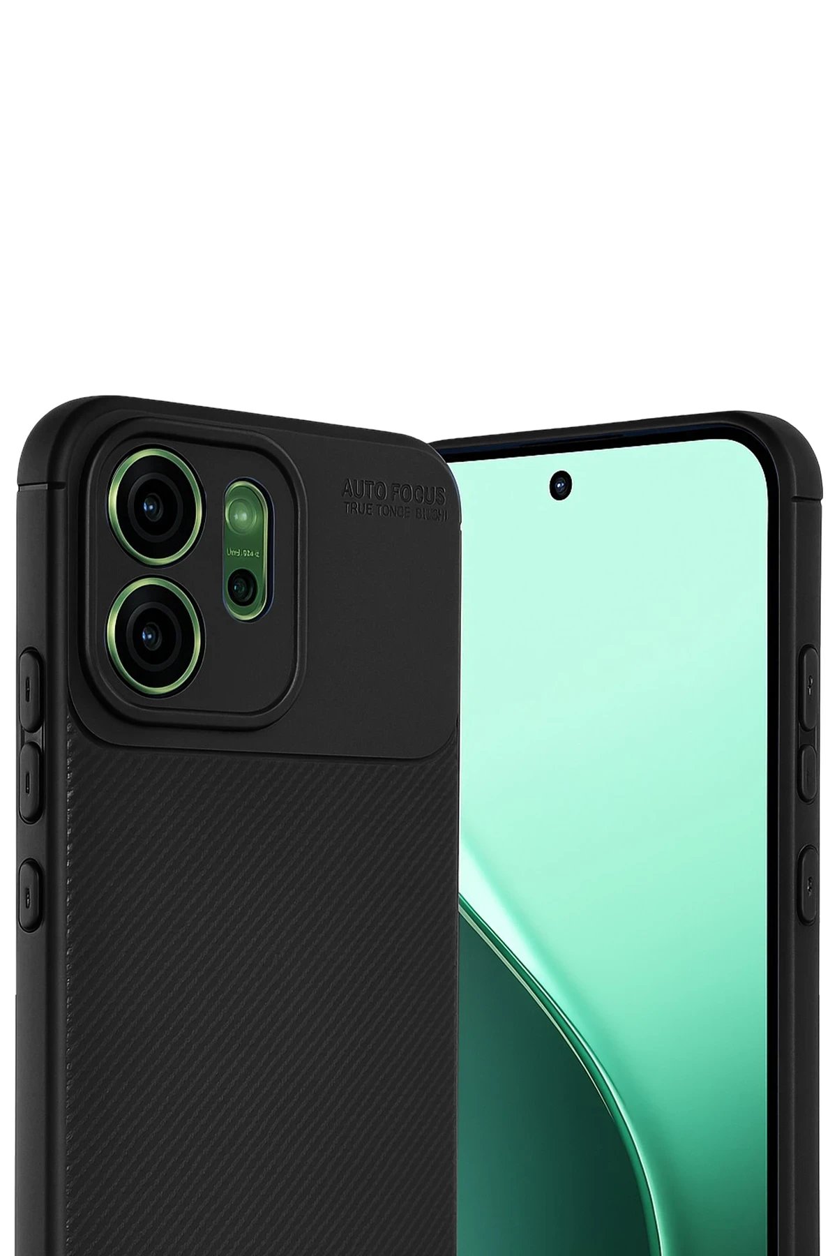 Oppo Reno 14F Auto Focus Karbon Kapak - Siyah-(5796)