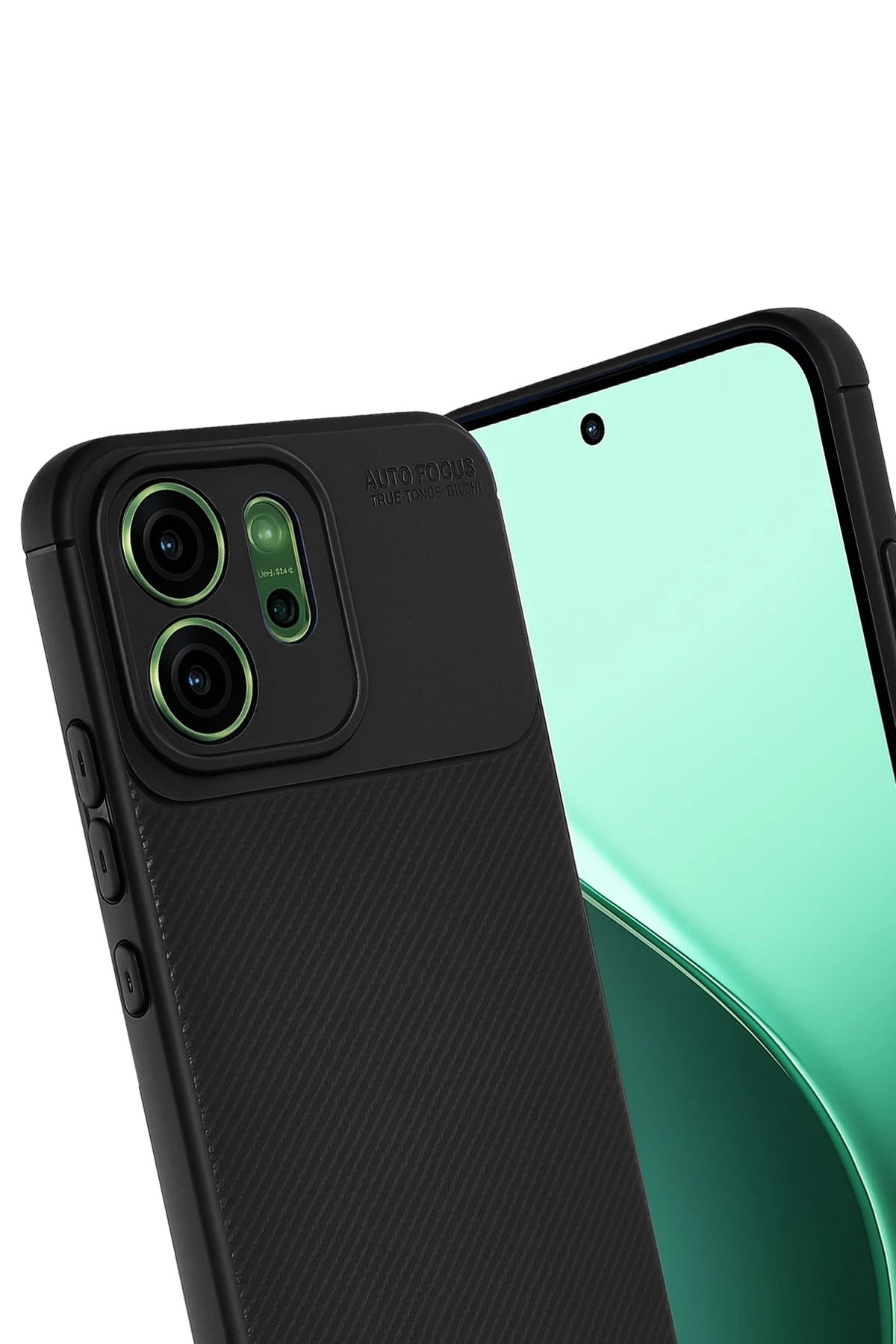 Oppo Reno 14F Auto Focus Karbon Kapak - Siyah-(5796) - Görsel 2