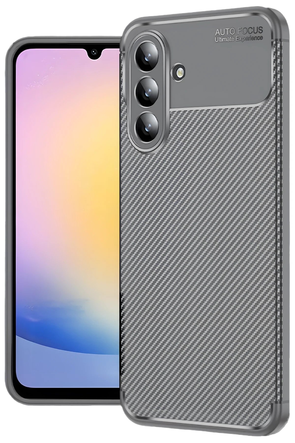 Samsung Galaxy S25 FE Auto Focus Karbon Kapak - Gri-(5796)