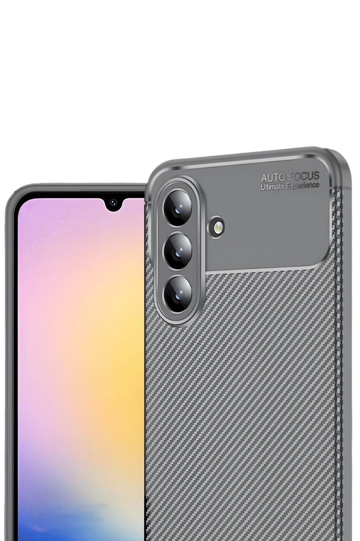 Samsung Galaxy S25 FE Auto Focus Karbon Kapak - Gri-(5796) - Görsel 2