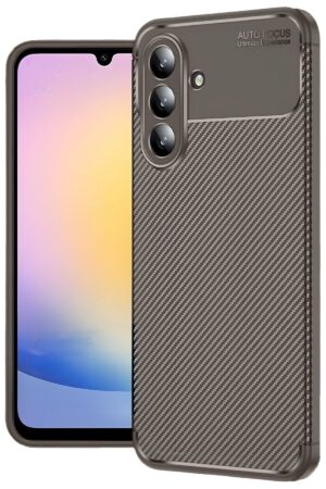 Samsung Galaxy S25 FE Auto Focus Karbon Kapak - Kahverengi-(5796)