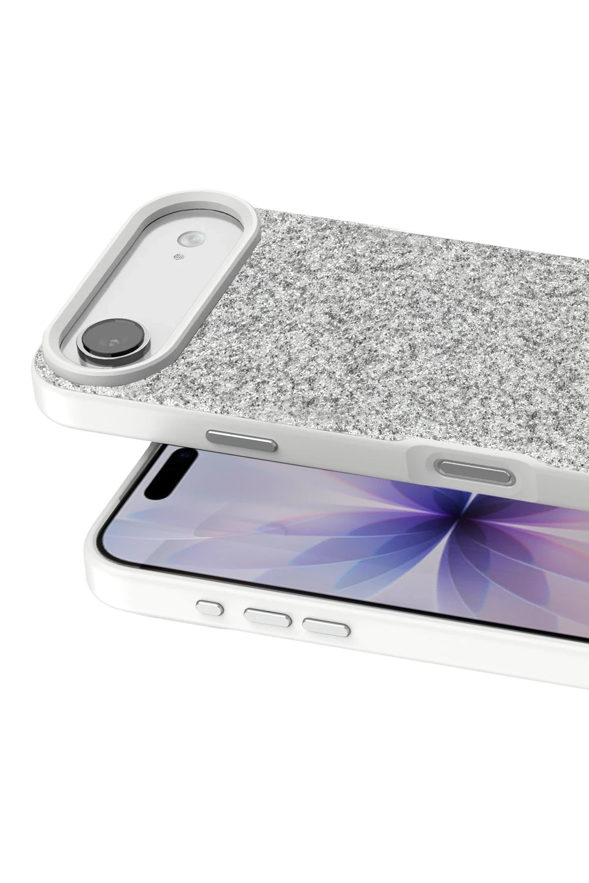 Apple iPhone 17 Air Bright Simli Kapak - Beyaz-(5796) - Görsel 2