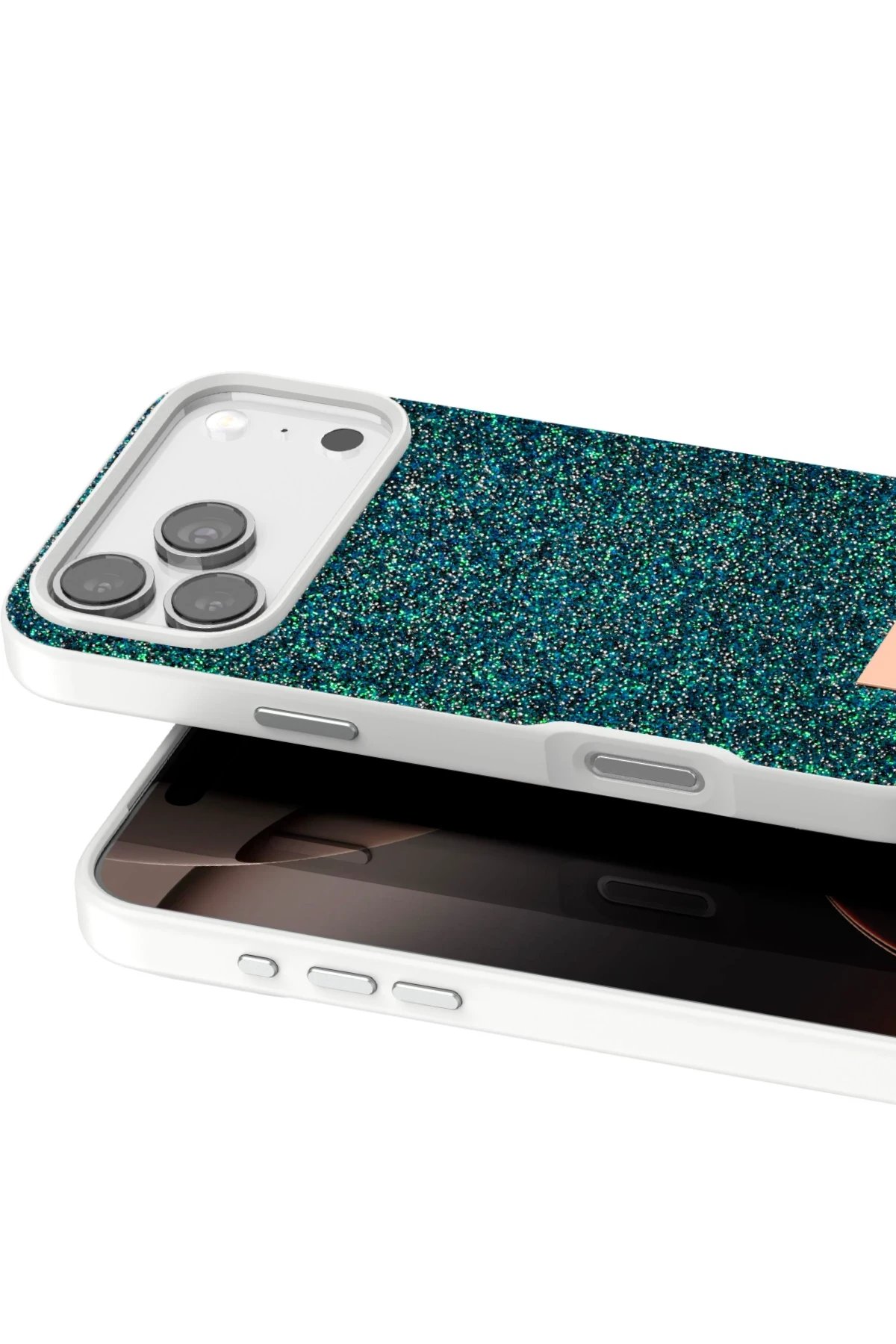 Apple iPhone 17 Pro Bright Simli Kapak - Koyu Yeşil-(5796) - Görsel 2