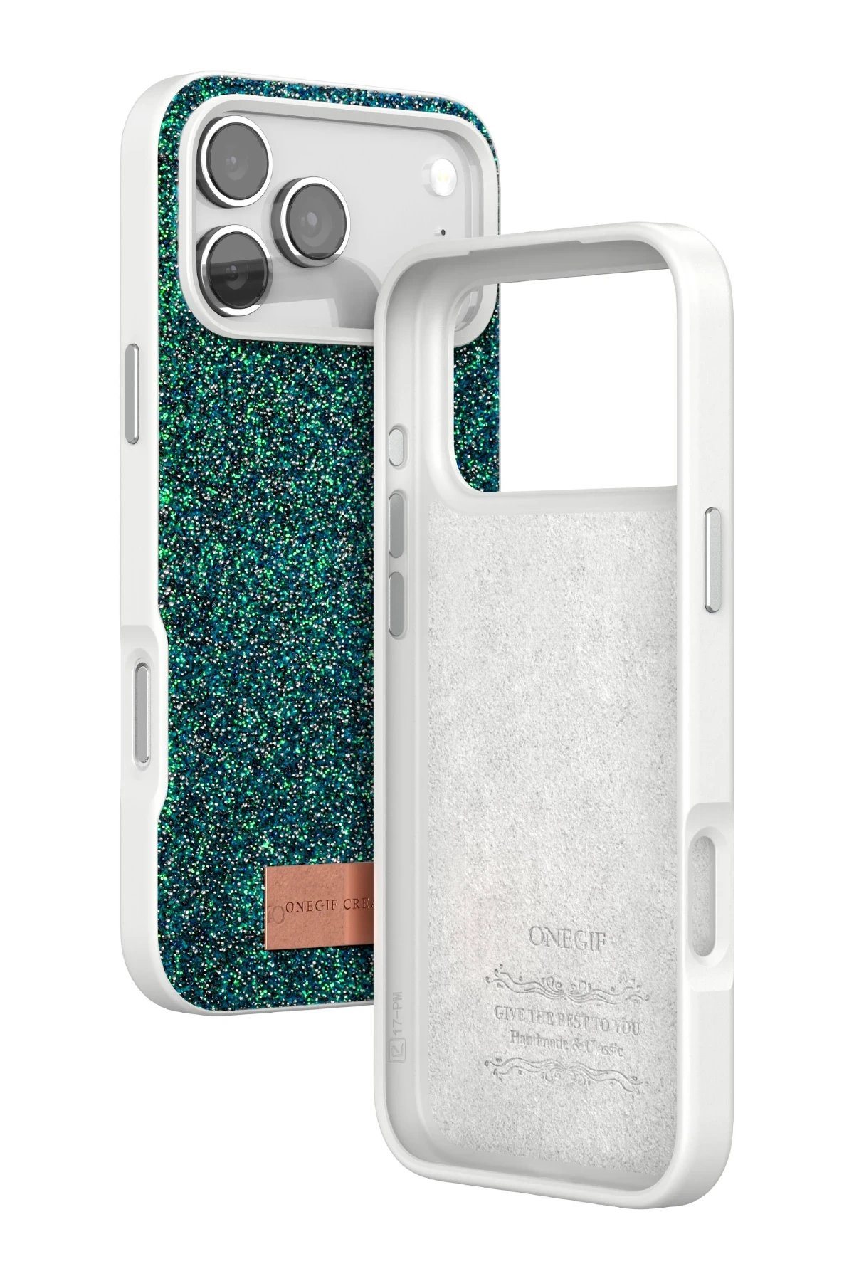 Apple iPhone 17 Pro Bright Simli Kapak - Koyu Yeşil-(5796) - Görsel 3