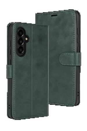 Samsung Galaxy S25 FE Trend S Plus Kapaklı Kılıf - Yeşil-(5796)