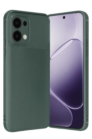 Oppo A6 Pro 4G Auto Focus Karbon Kapak - Koyu Yeşil-(5796)