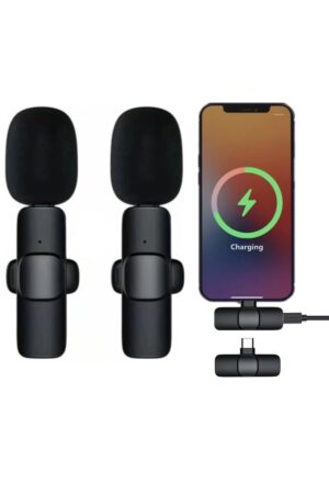 K9 Type-C Uyumlu Mikrofon - Siyah-(5796)