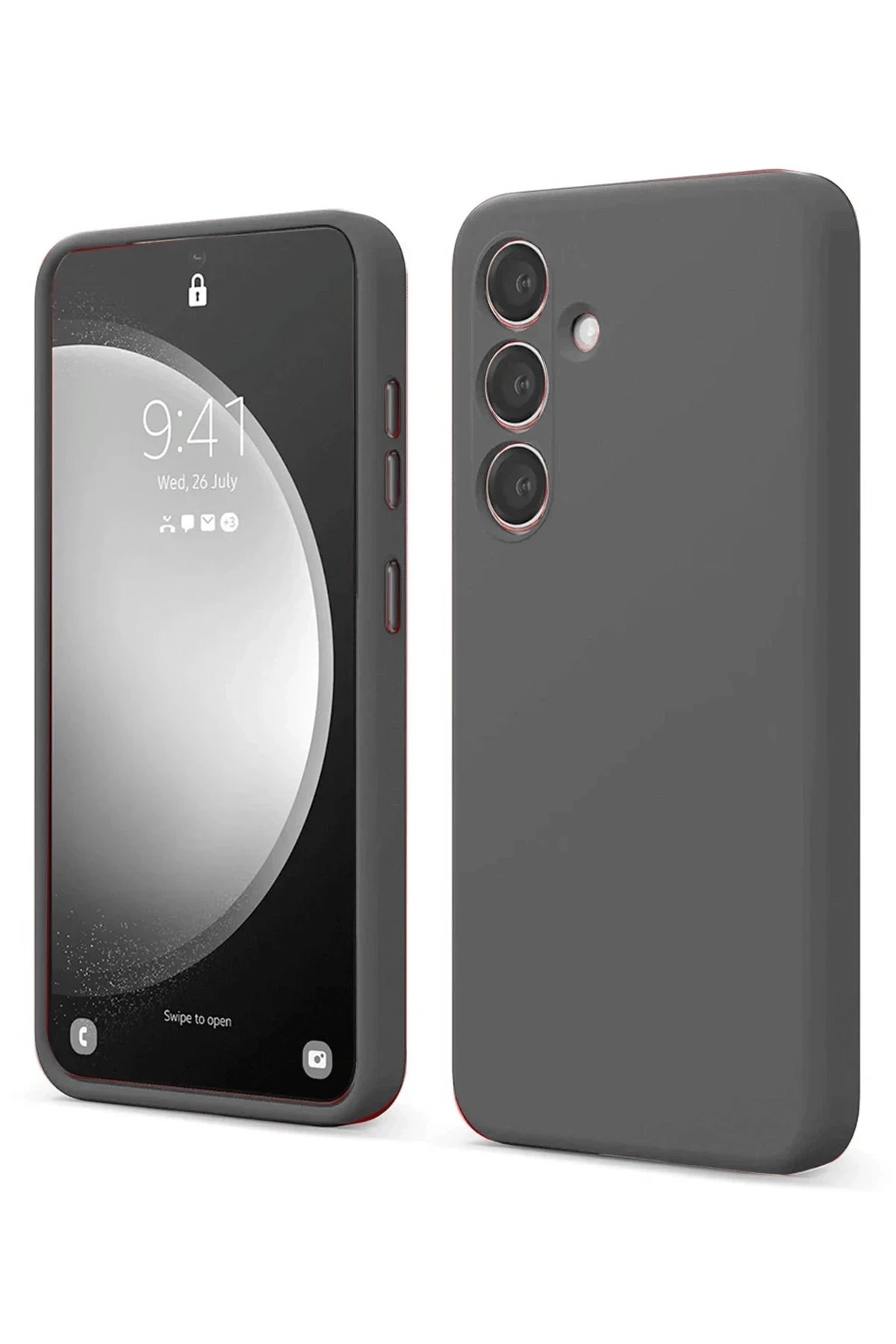 Samsung Galaxy S24 FE Kılıf First Silikon - Gri-(5796)