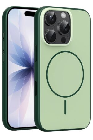 Apple iPhone 16 Pro Max Neva Magsafe Kapak - Koyu Yeşil-(5796)