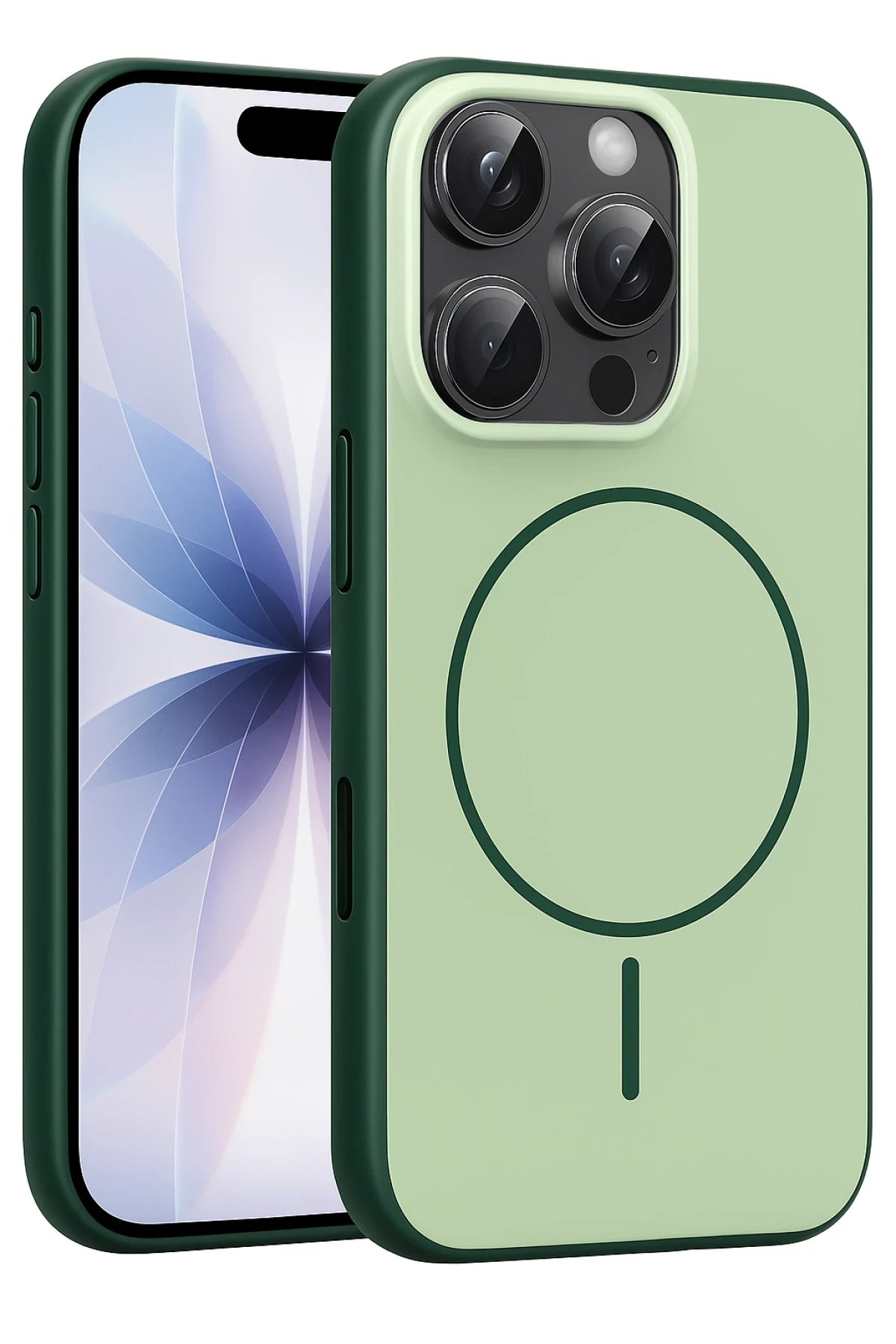 Apple iPhone 16 Pro Max Neva Magsafe Kapak - Koyu Yeşil-(5796)