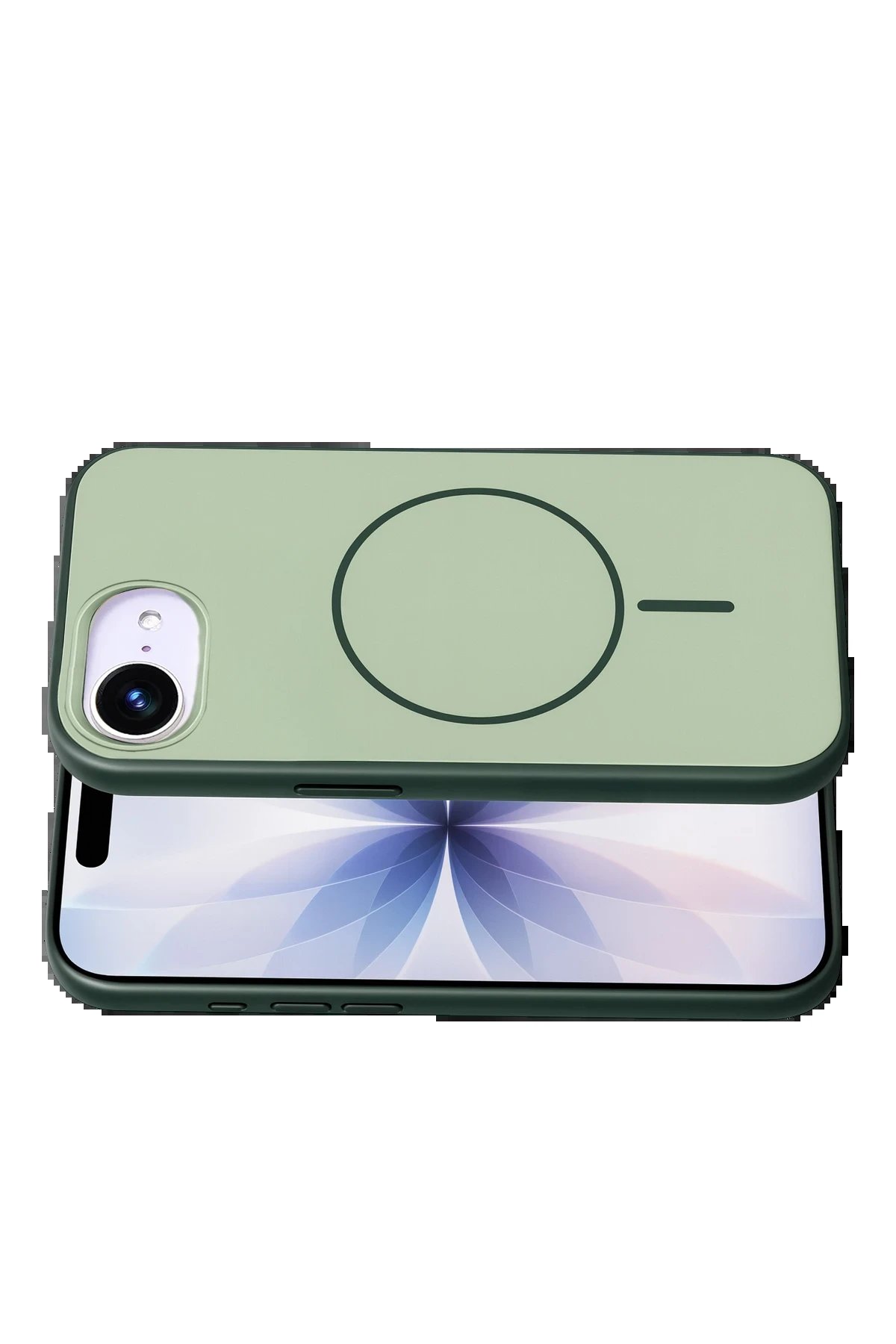 Apple iPhone 16E Neva Magsafe Kapak - Koyu Yeşil-(5796) - Görsel 3