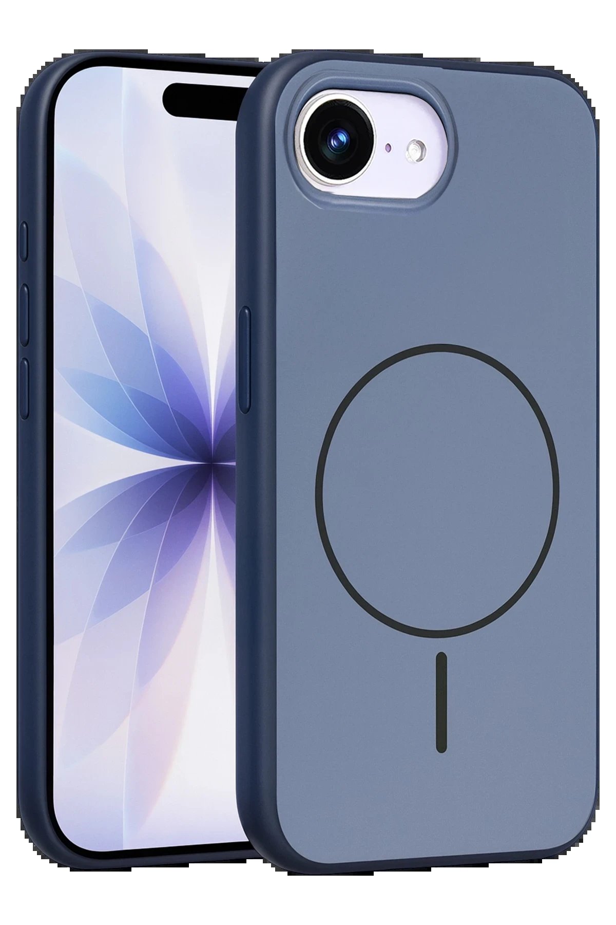 Apple iPhone 16E Neva Magsafe Kapak - Lacivert-(5796)