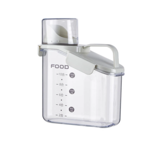 EZERE Büyük Kapasiteli Ölçülü Tahıl-Gıda-Baharat 1600ml Şeffaf Saklama Kutusu-(5775)